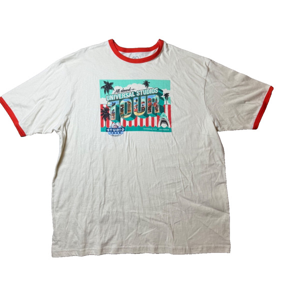Universal Studios Hollywood CA NWT Studio Tour XXL Ringer T Shirt 60th Anniv. - Picture 1 of 5